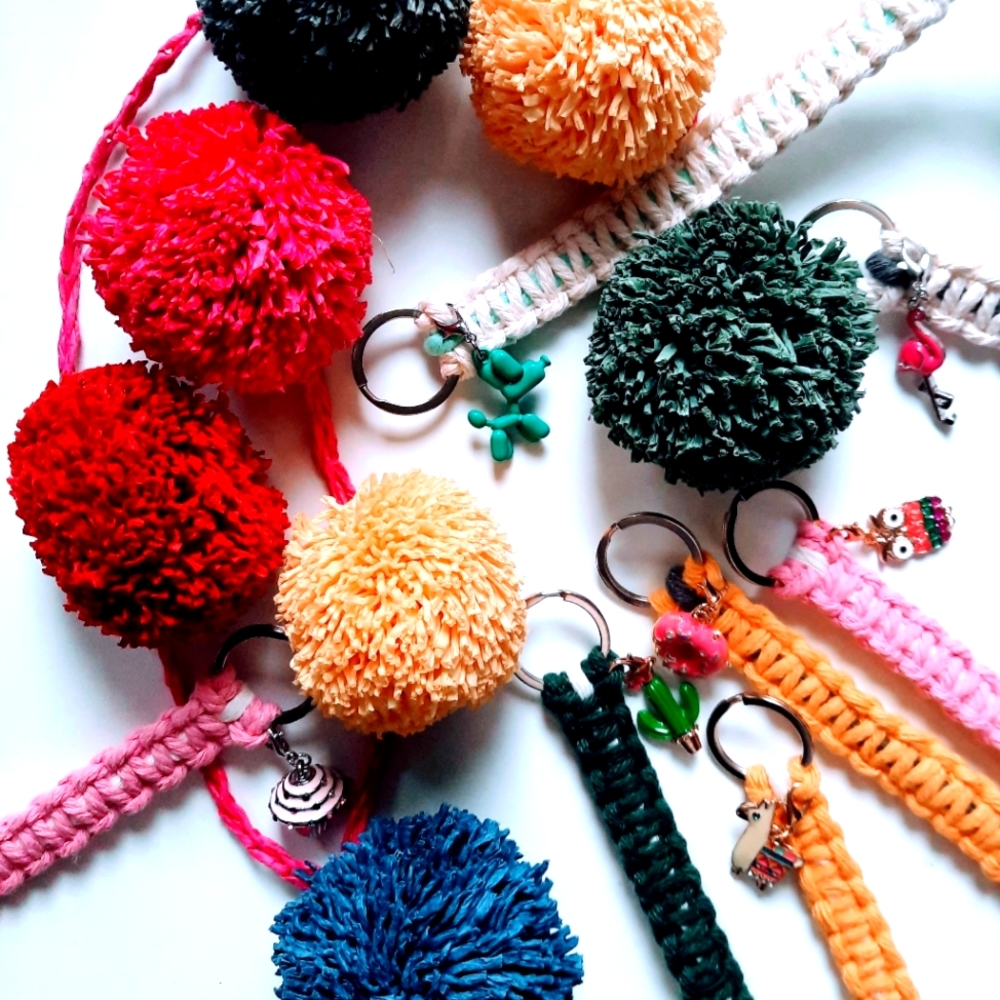 Macrame Keychain, key ring, purse charm, bag charm